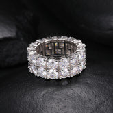 5mm Double Row Round Cut Moissanite  Eternity Ring